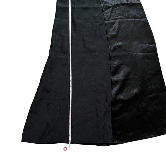 Zara Women's Black Slip Dress Satin Effect Midi Spaghetti Strap Classic Party XS - Picture 10 of 11